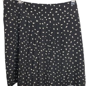 Ann Taylor Loft  Women’s Size 14 Skirt Black Flowy Pleated Mid Rise A-Line Lined